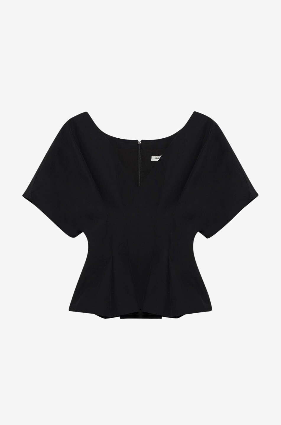 SIMKHAI Top à basque en faille de coton Rozen Femme NOIR 1