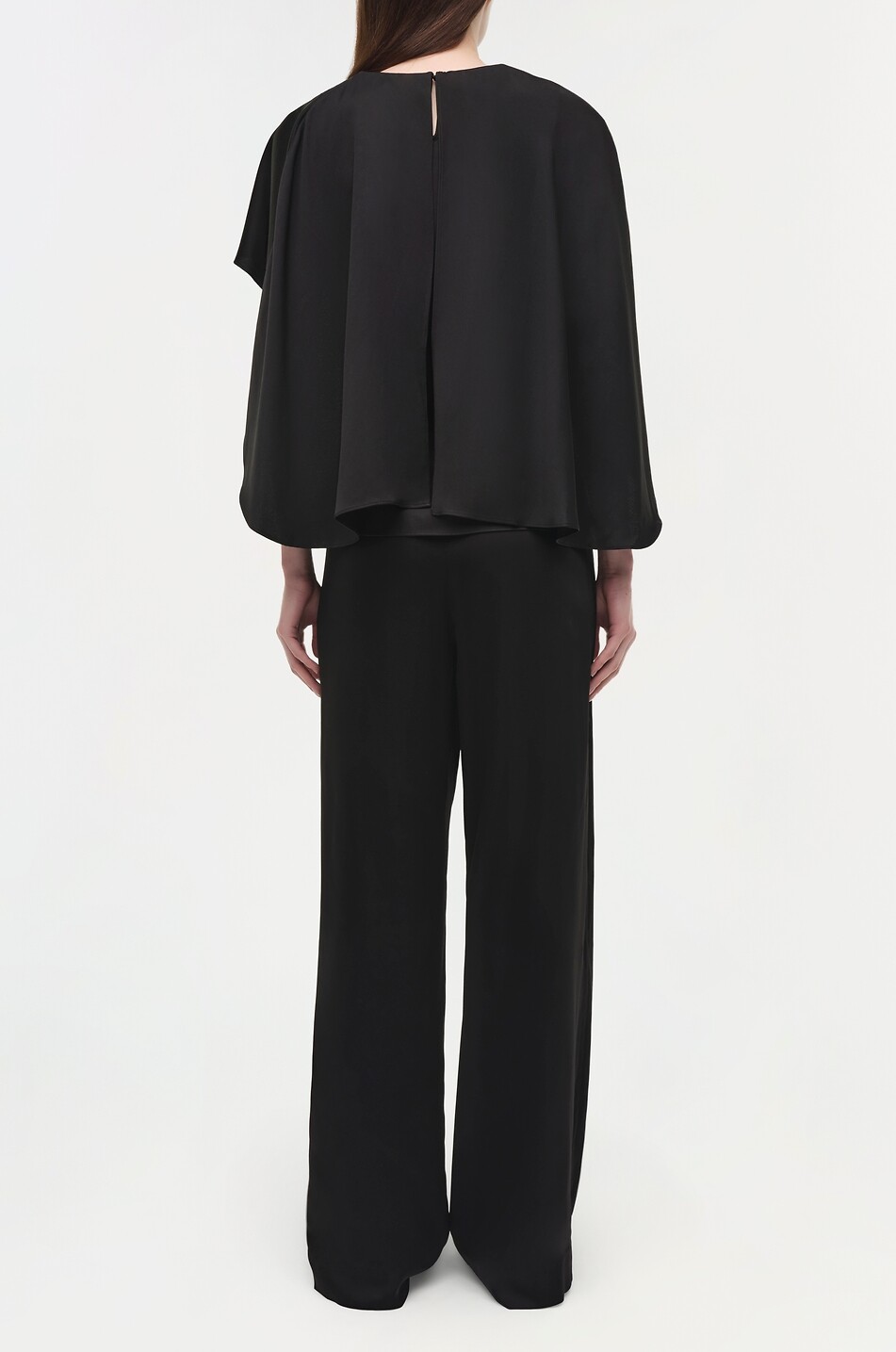 SIMKHAI Top drapé asymétrique en satin Eliora Femme NOIR 4