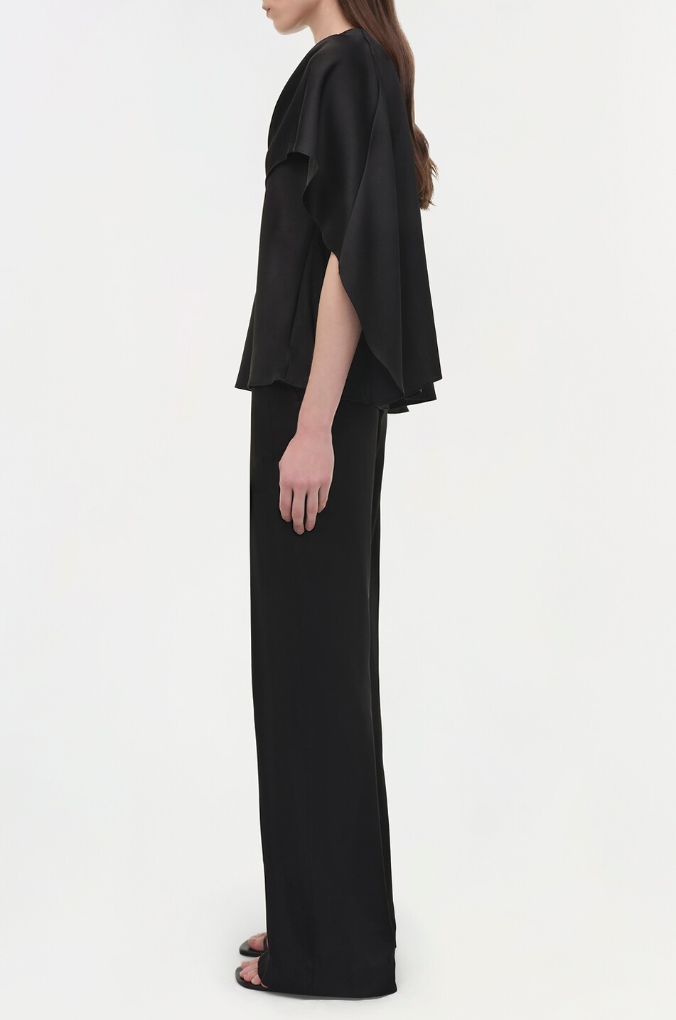 SIMKHAI Top drapé asymétrique en satin Eliora Femme NOIR 5