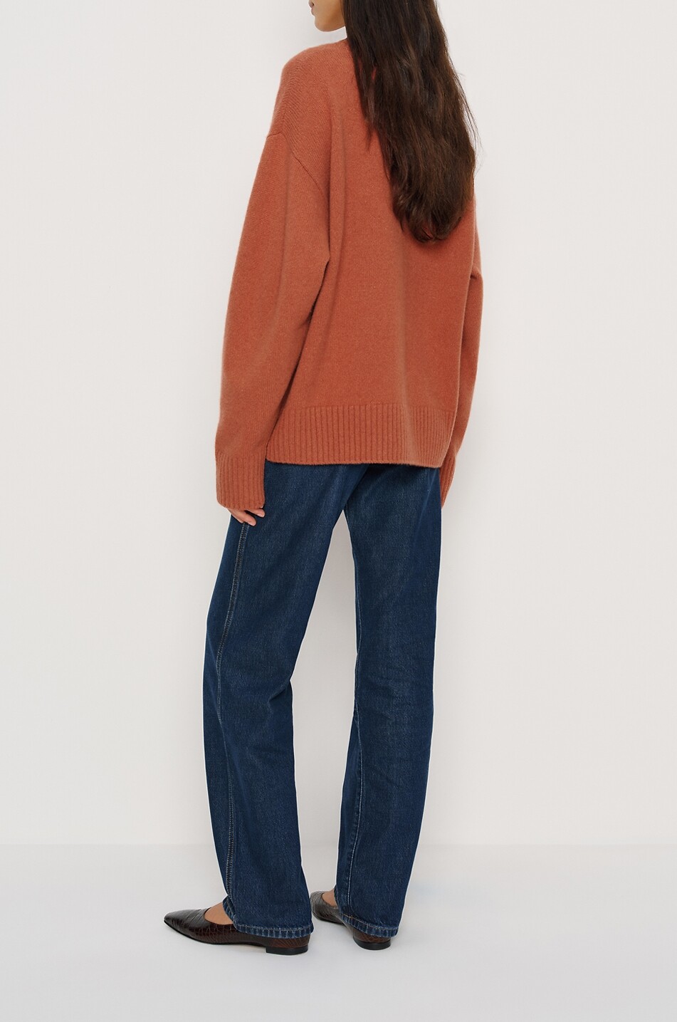 REFORMATION Jadey oversized cashmere and wool V-neck jumper Women DARK PINK 4