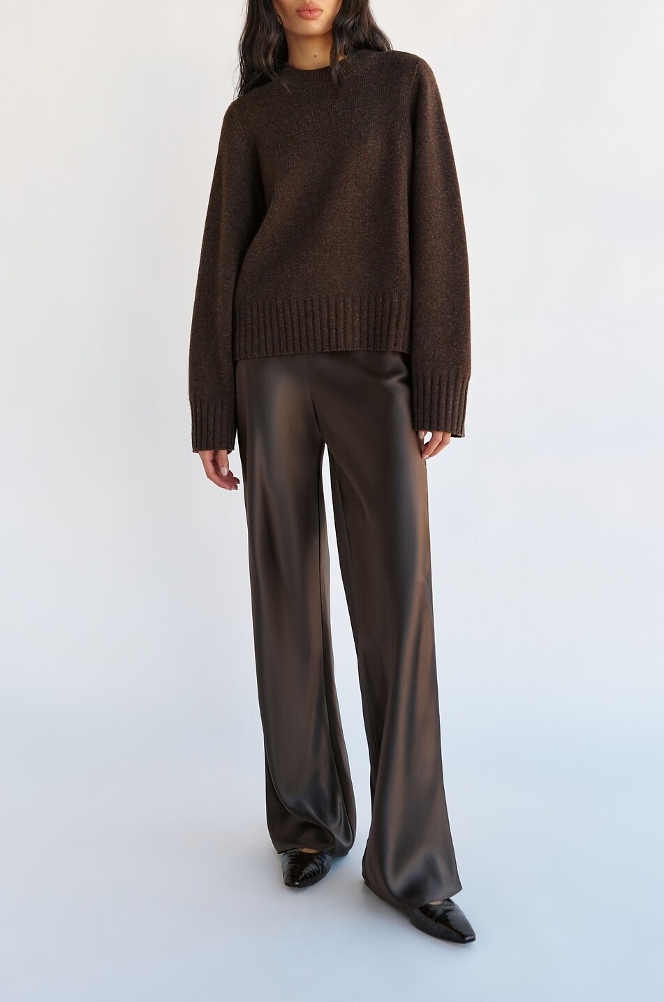 REFORMATION Oversize Pullover aus Kaschmir mit Rundhalsausschnitt Cove Damen BRAUN 3