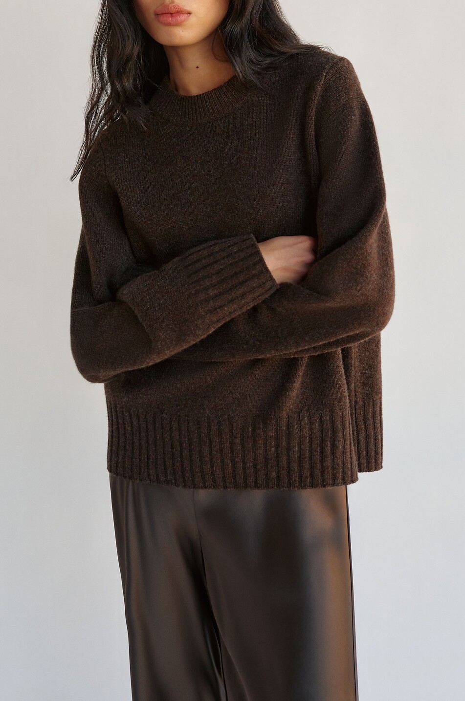 REFORMATION Oversize Pullover aus Kaschmir mit Rundhalsausschnitt Cove Damen BRAUN 6