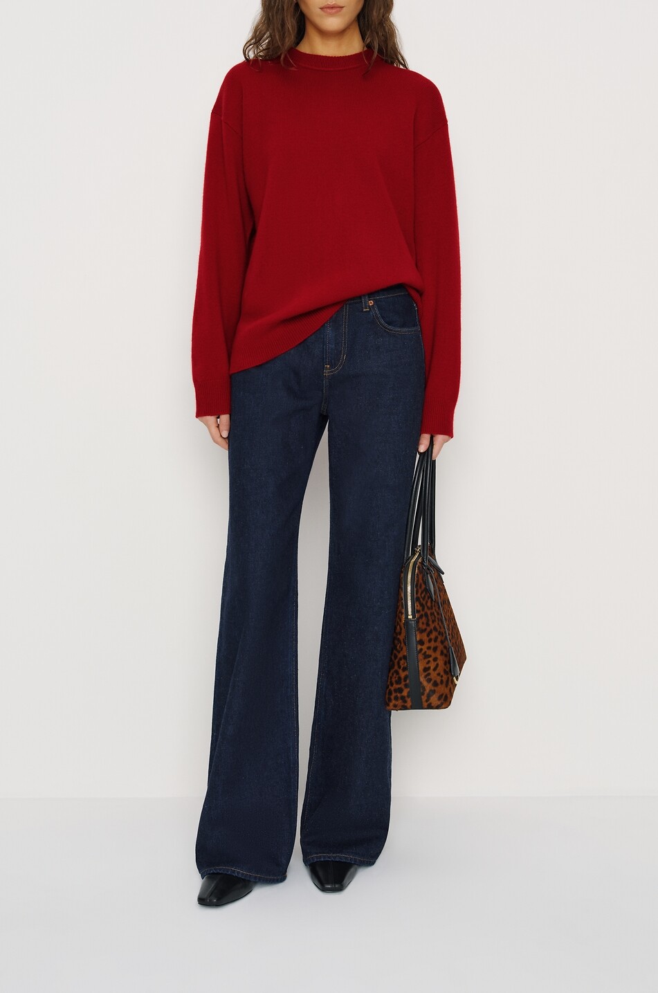 REFORMATION Fabian recycled wool crewneck jumper Women DARK RED 2