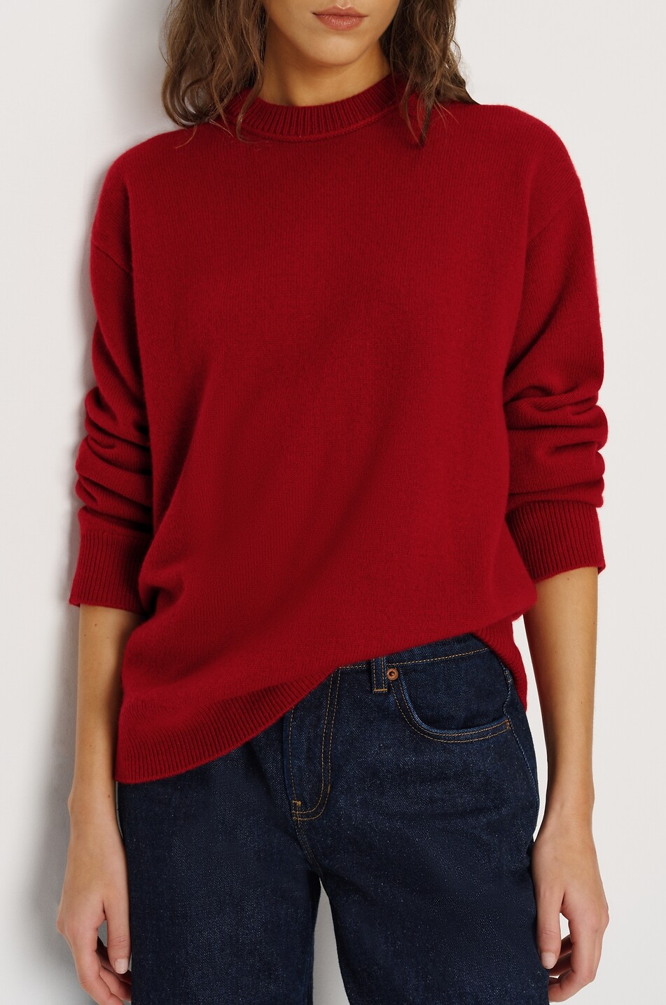 REFORMATION Fabian recycled wool crewneck jumper Women DARK RED 5
