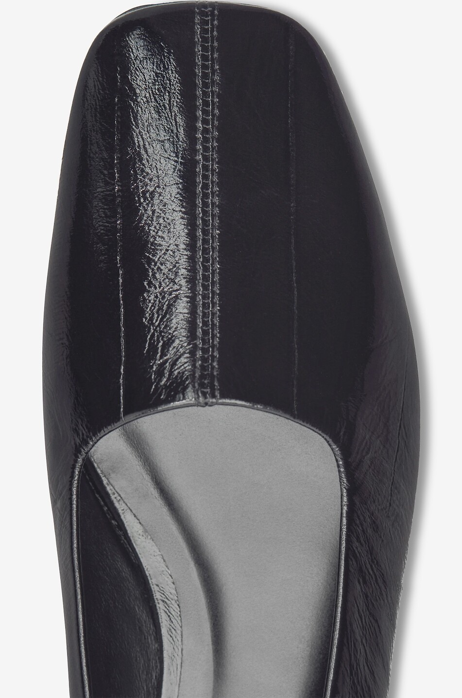 REFORMATION Inez crinkle-effect patent leather ballet flats Women BLACK 5