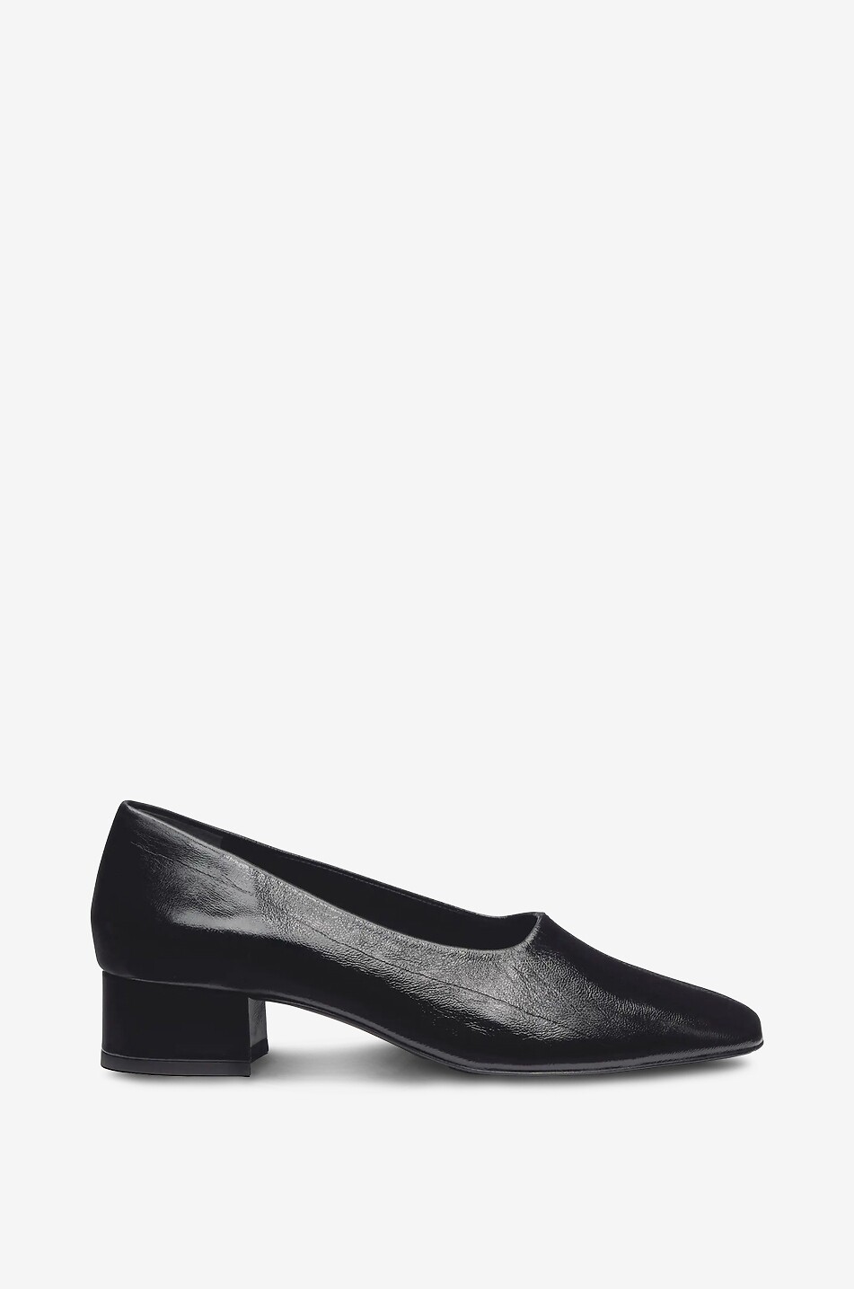 Inez 35 crinkle effect patent leather square-heeled pumps