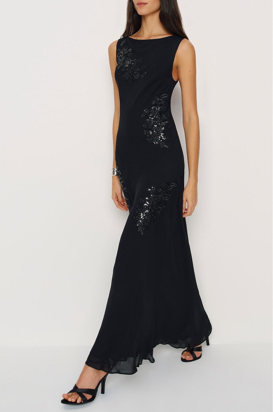 REFORMATION Prescott rhinestone embellished georgette fitted maxi dress Women BLACK 6