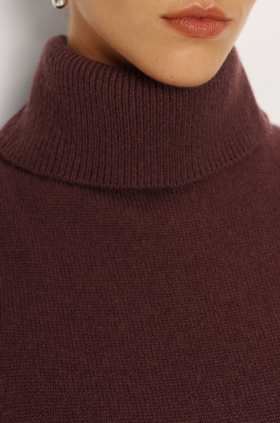 REFORMATION Holland turtleneck short cashmere knit dress Women DARK PURPLE 6