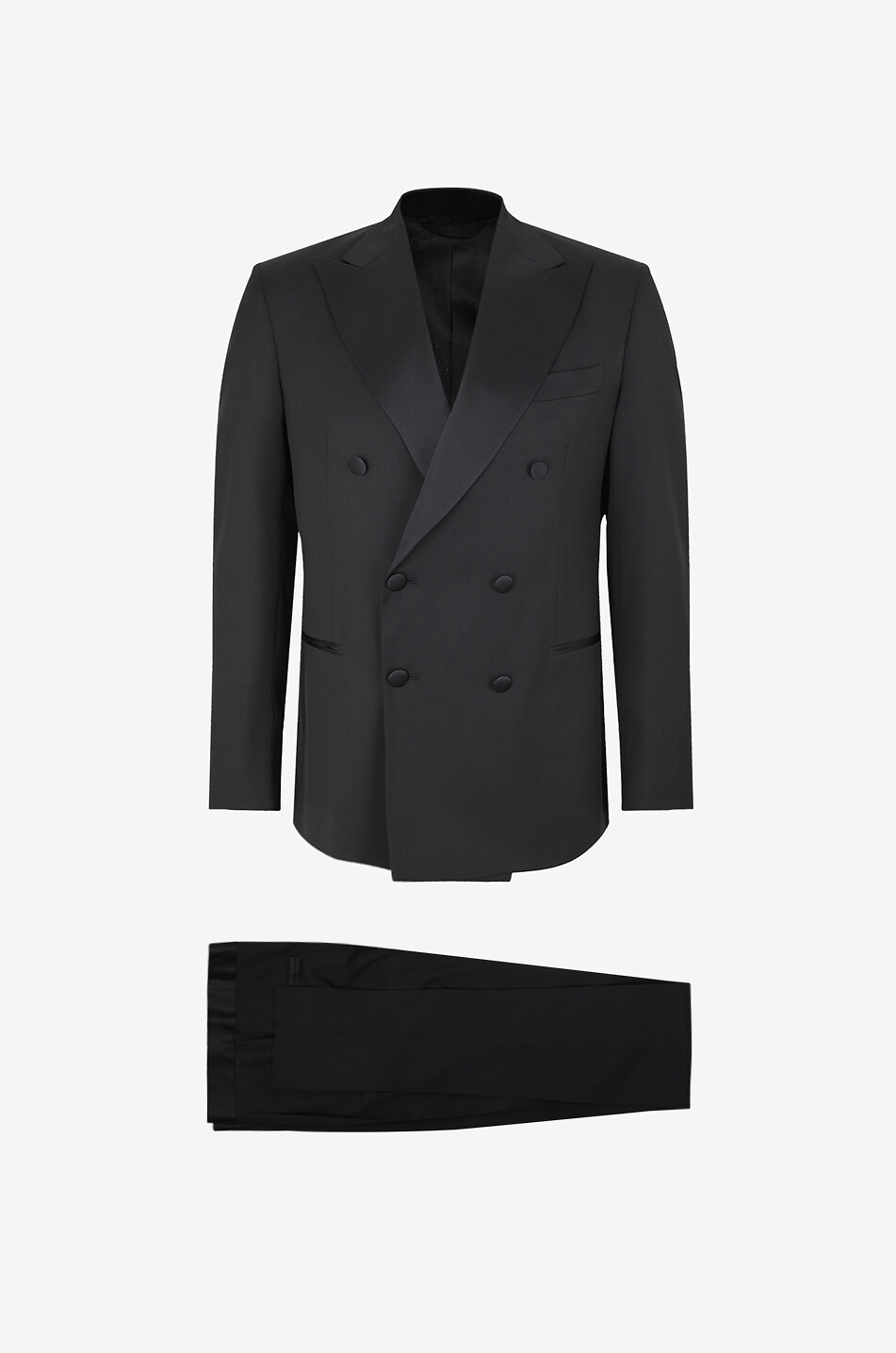 Costume Homme Caruso 100% Laine - Taille 56R (US 46) - Bleu/noir à Carreaux - Double Boutonnage - Neuf Sans étiquette