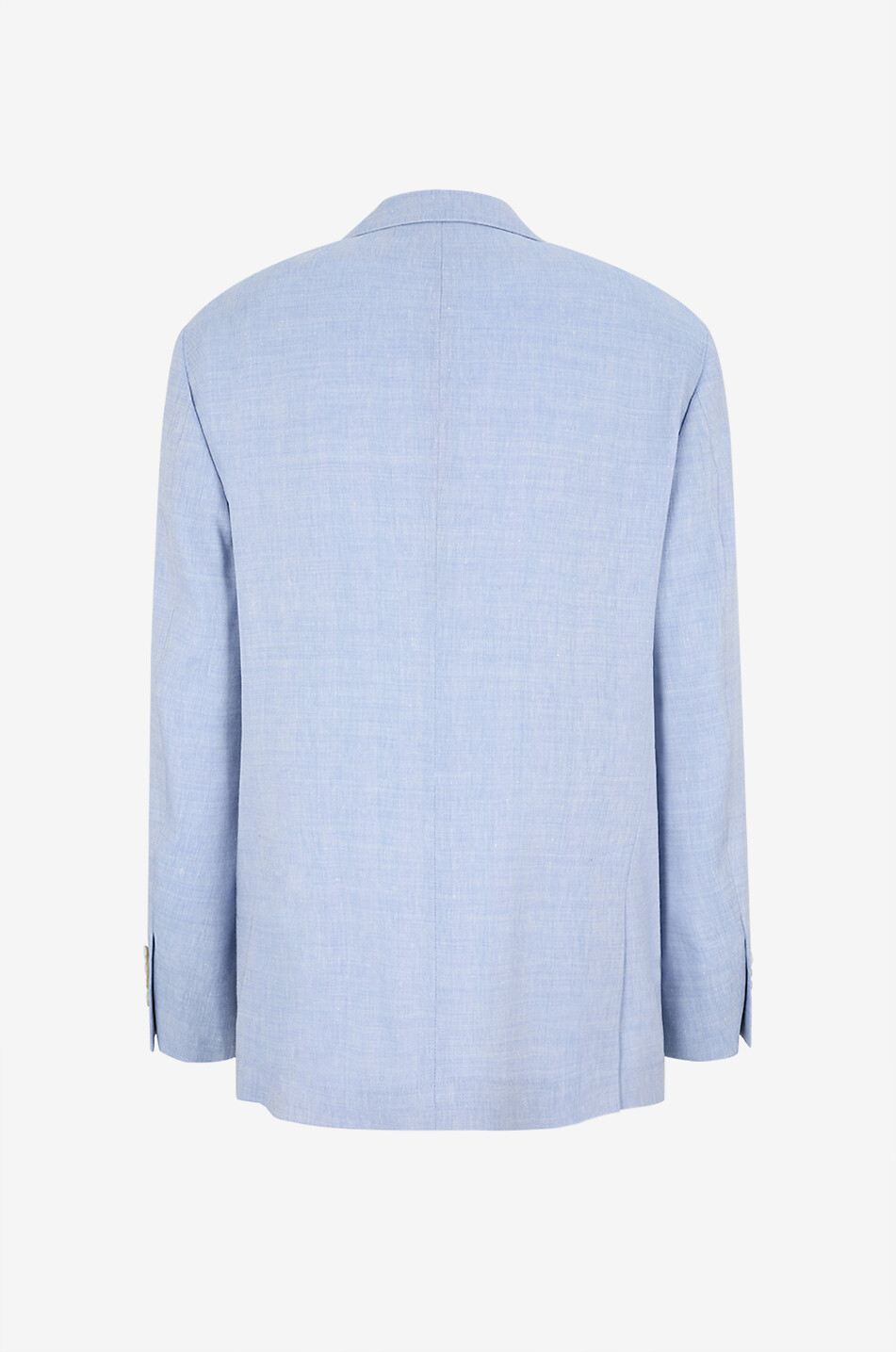 BRUNELLO CUCINELLI Linenblend chevron single-breasted deconstructed blazer Men LIGHT BLUE 2