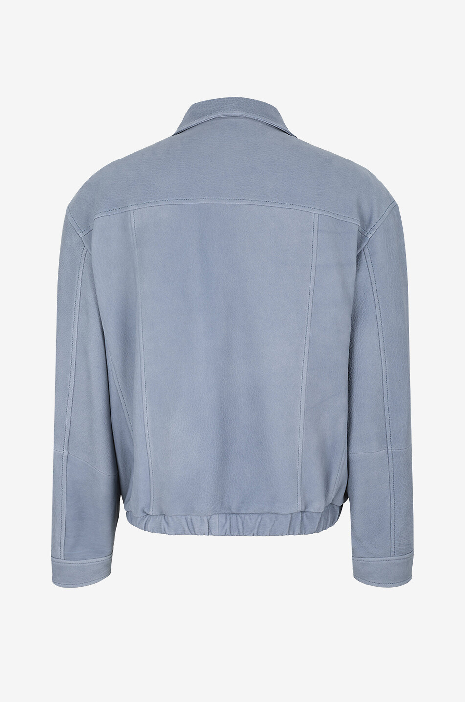 Nubuck leather full-zip bomber jacket - BRUNELLO CUCINELLI - LIGHT