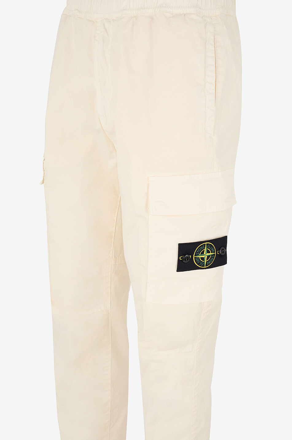 STONE ISLAND Pantalon cargo fuselé en sergé 3100031 Supima Cotton Twill Stretch-TC Homme BLANC CASSE 3