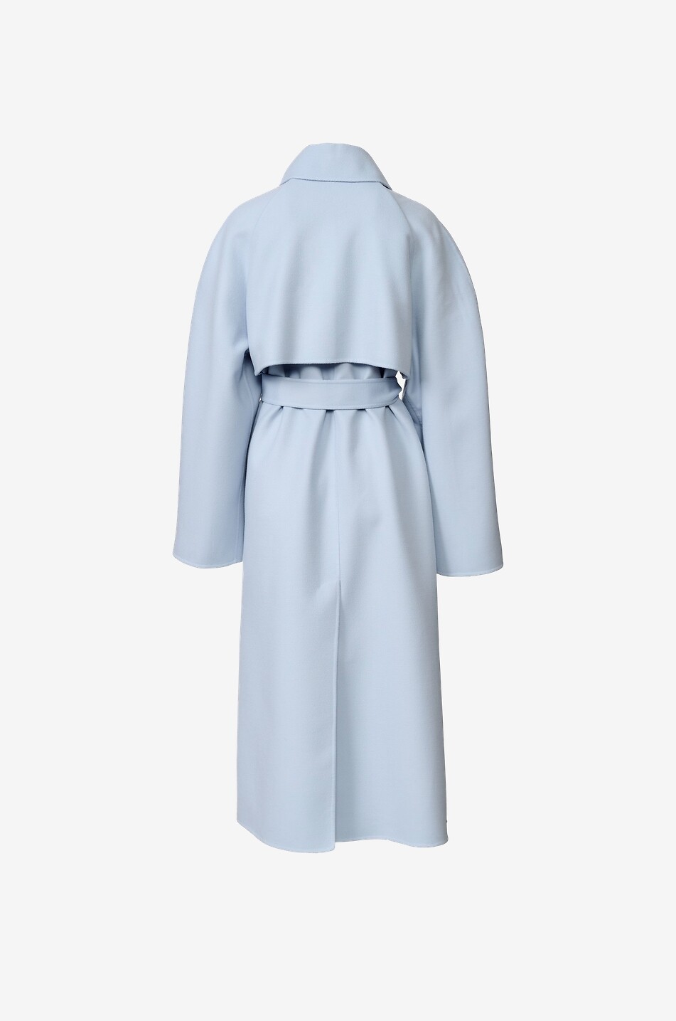 FABIANA FILIPPI Belted double-face wool trench coat Women LIGHT BLUE 2