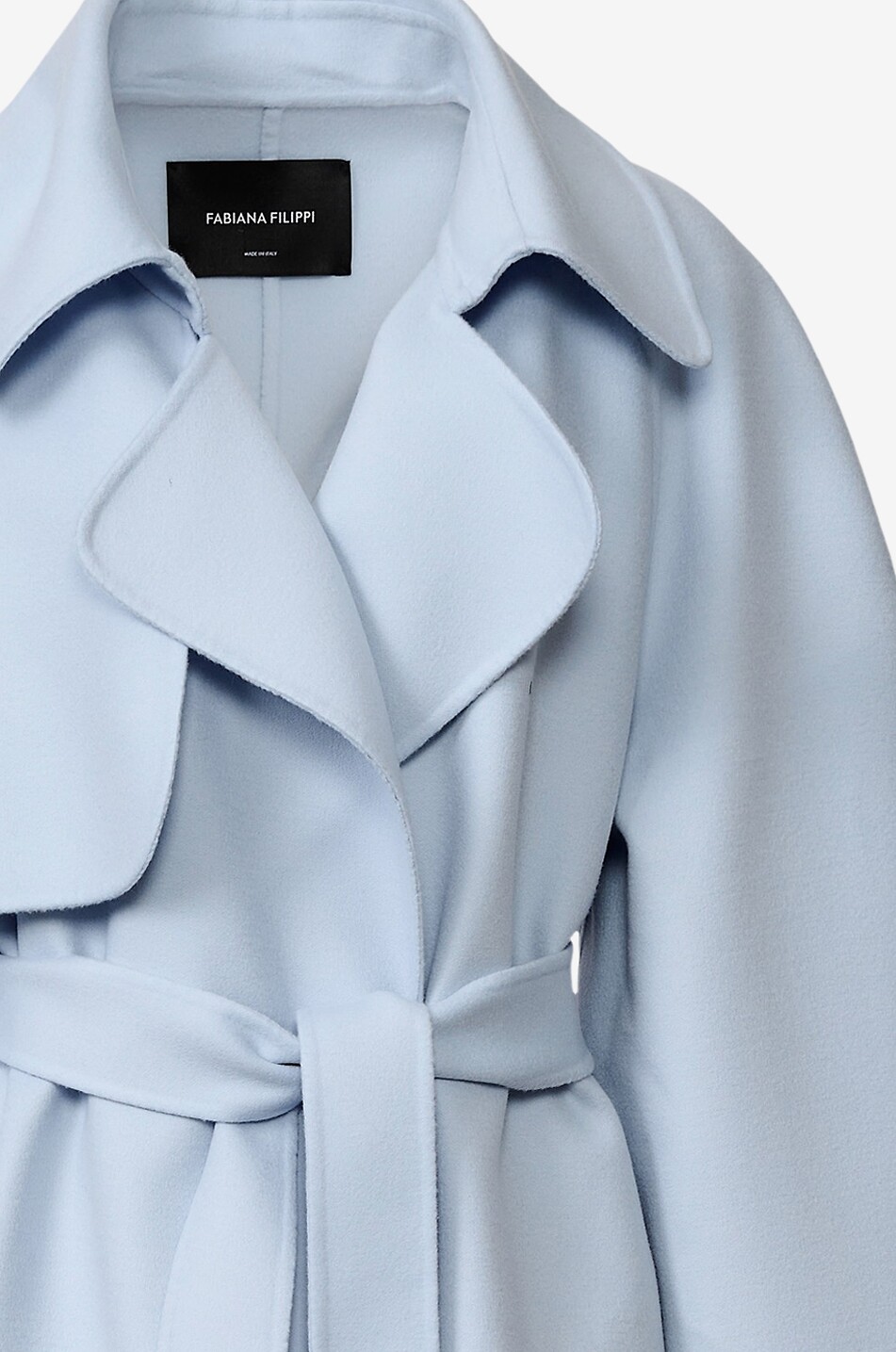 FABIANA FILIPPI Belted double-face wool trench coat Women LIGHT BLUE 7