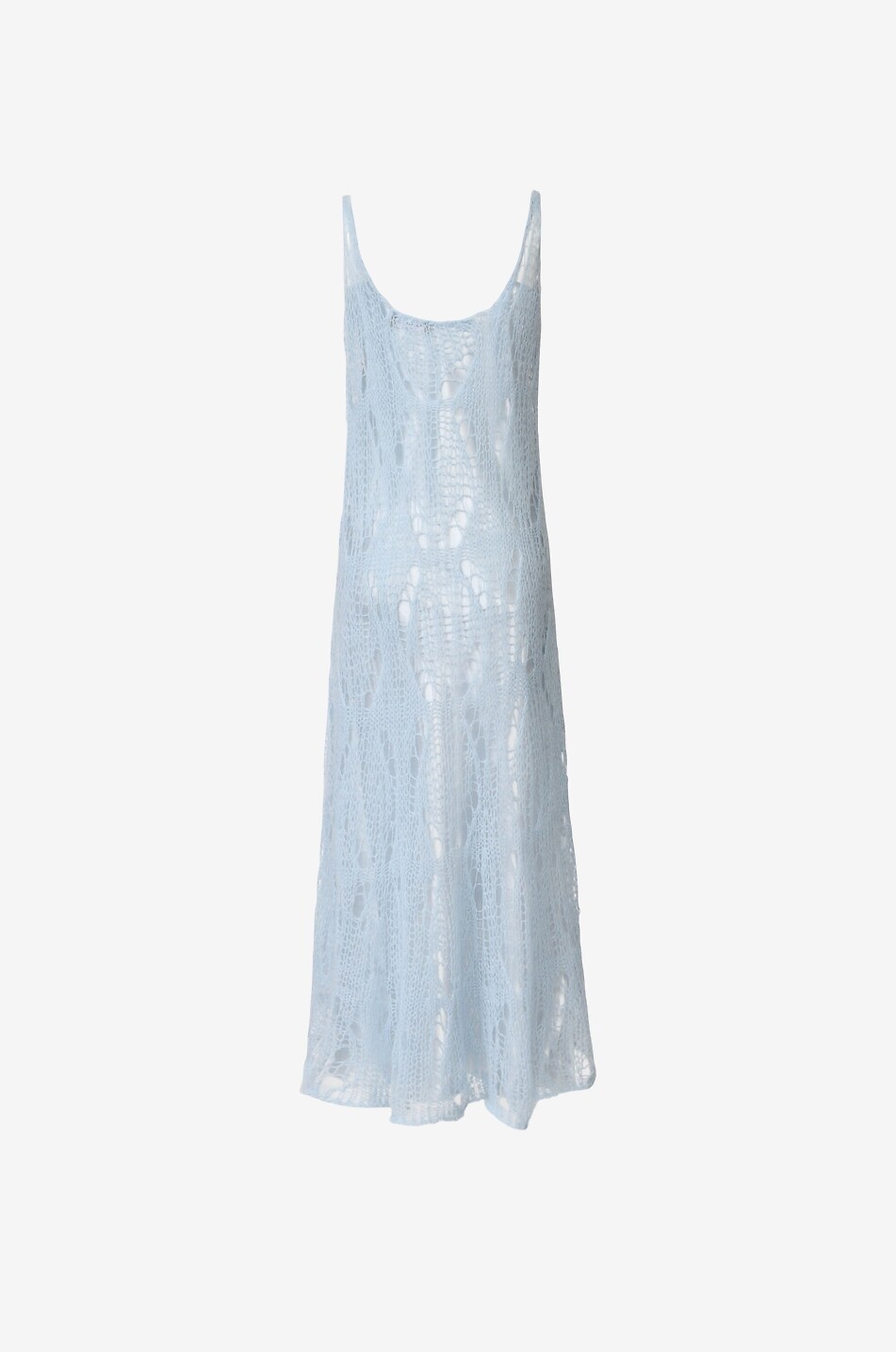 FABIANA FILIPPI Mohair and alpaca open knit tank dress Women LIGHT BLUE 1