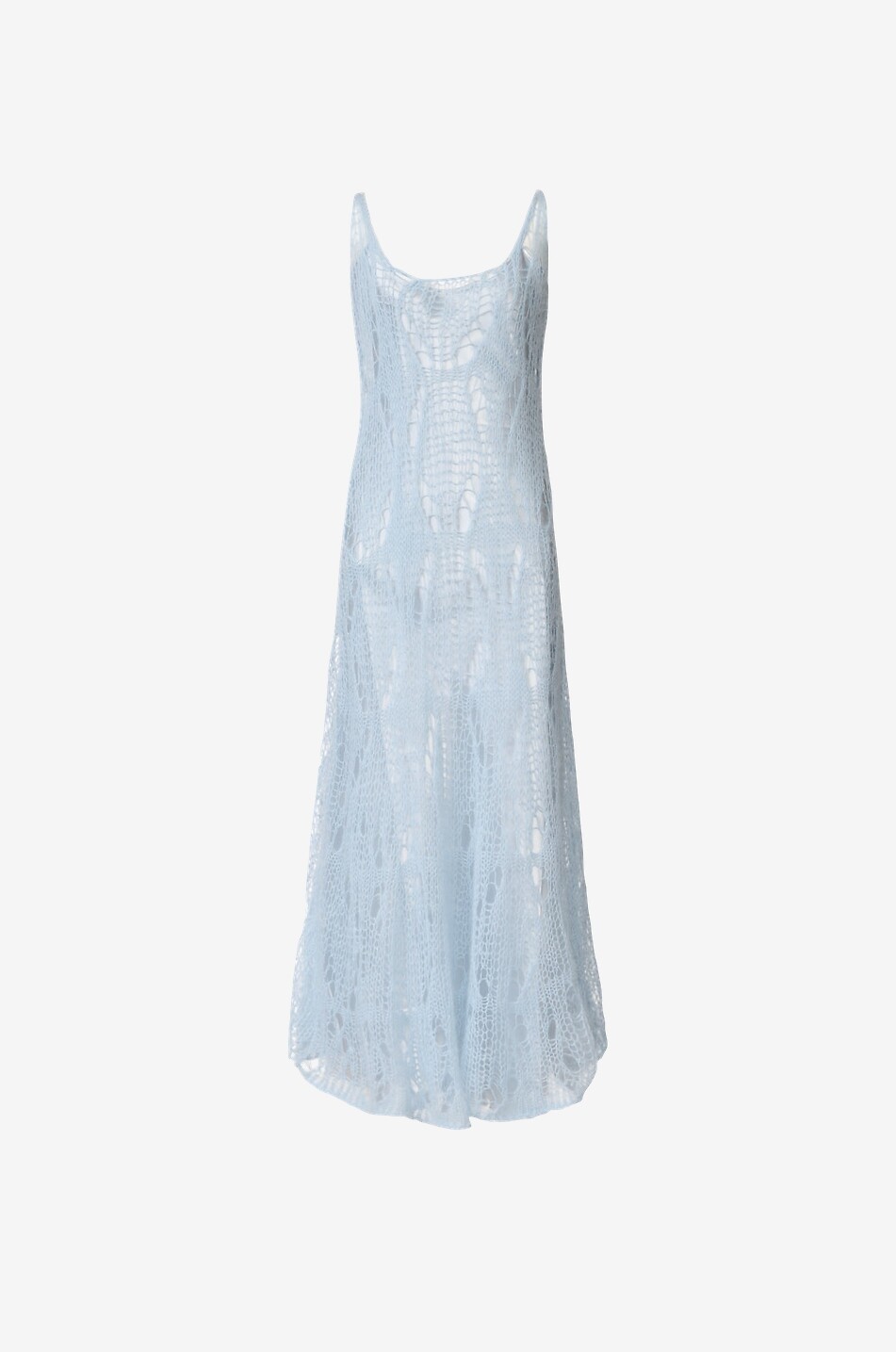 FABIANA FILIPPI Mohair and alpaca open knit tank dress Women LIGHT BLUE 2