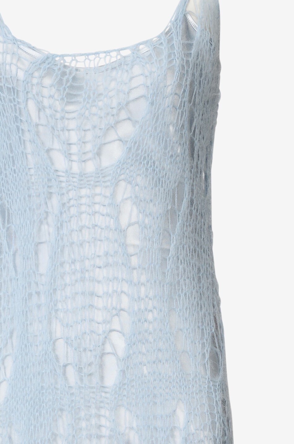 FABIANA FILIPPI Mohair and alpaca open knit tank dress Women LIGHT BLUE 7