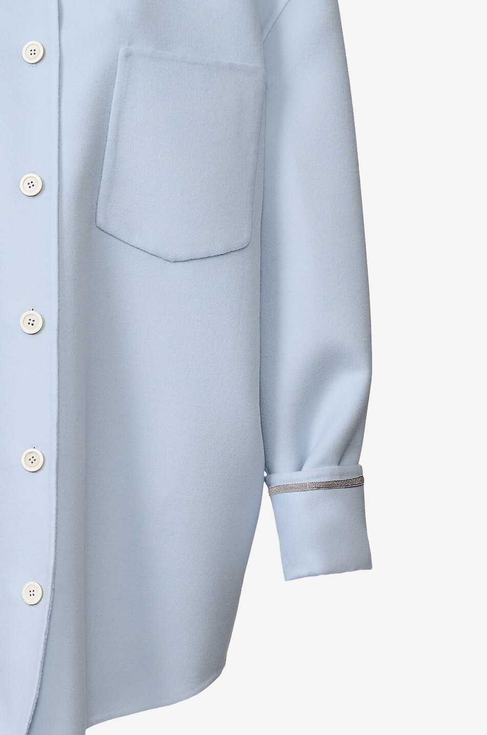 FABIANA FILIPPI Surchemise longue en laine double-face Femme BLEU CLAIR 7