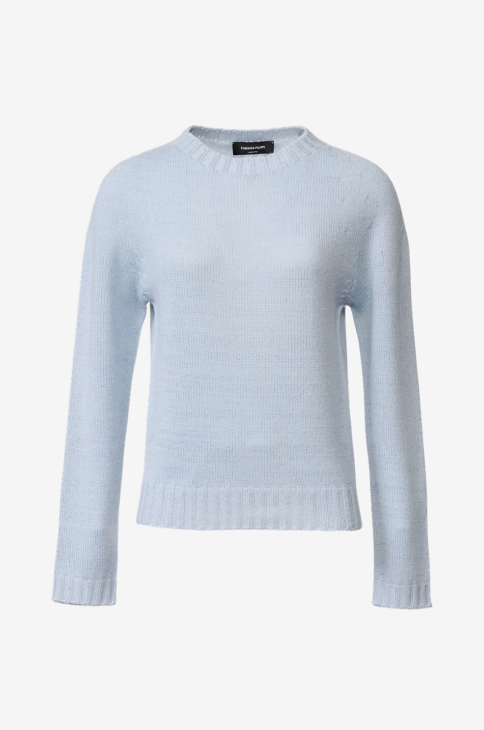 FABIANA FILIPPI Pull à col rond en fil Platinum et lurex Femme BLEU CLAIR 1