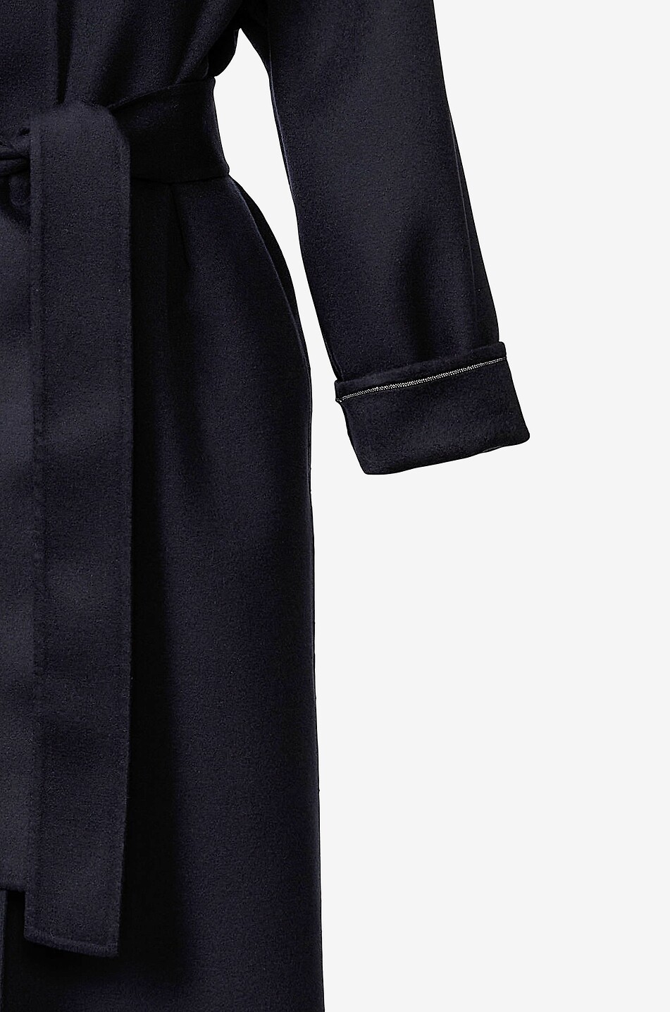 FABIANA FILIPPI Manteau long à col rond et ceinture en laine vierge Femme BLEU FONCE 3