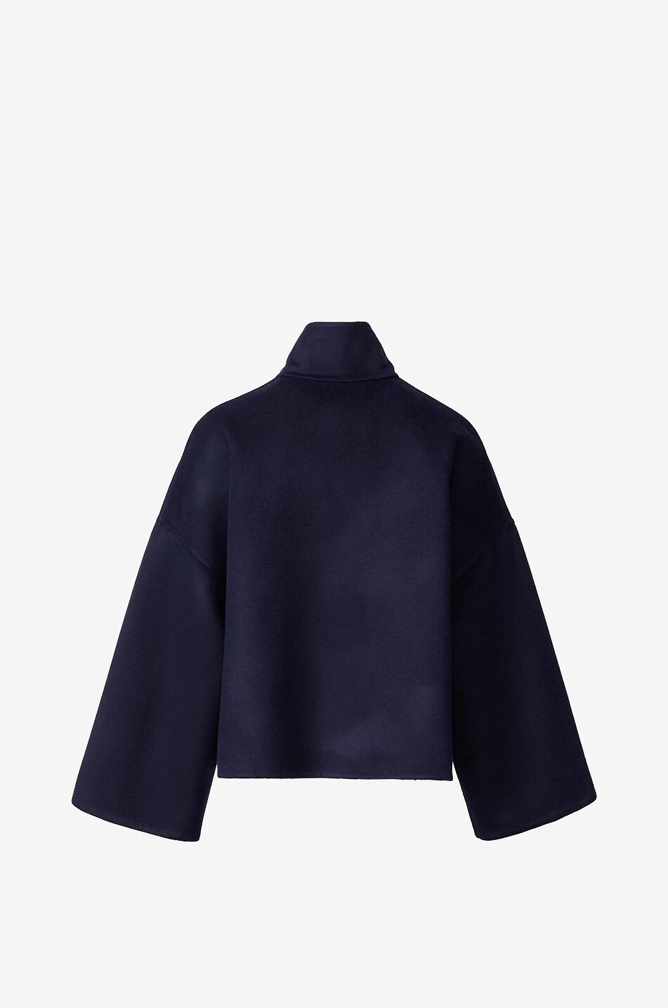 FABIANA FILIPPI Boxy short double-face wool coat with stand-up collar Women DARK BLUE 2