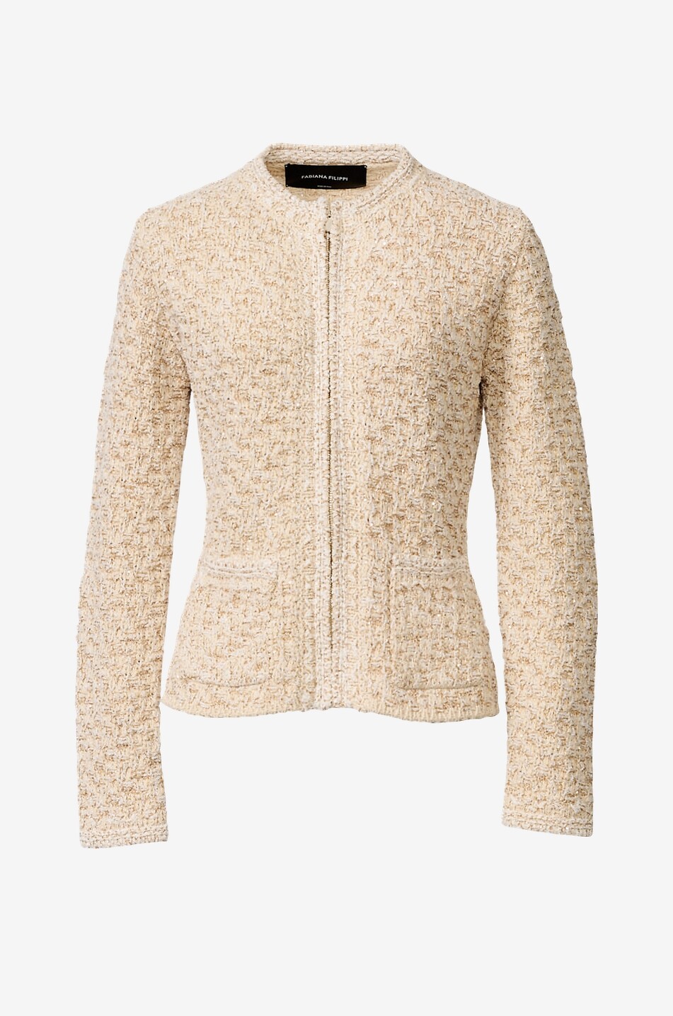 Sequin tweed fitted tailoring jacket