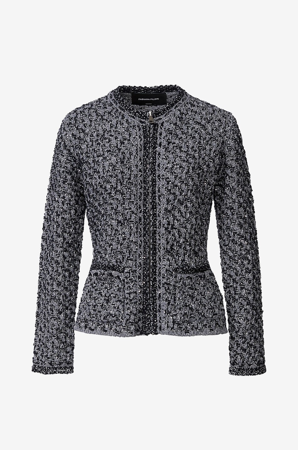 Sequin tweed fitted tailoring jacket