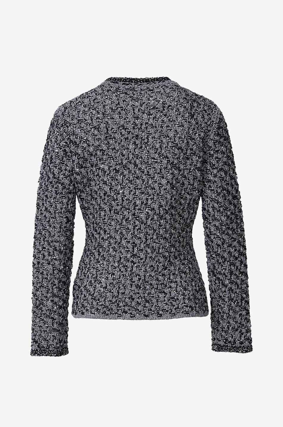 FABIANA FILIPPI Sequin tweed fitted tailoring jacket Women DARK BLUE 2