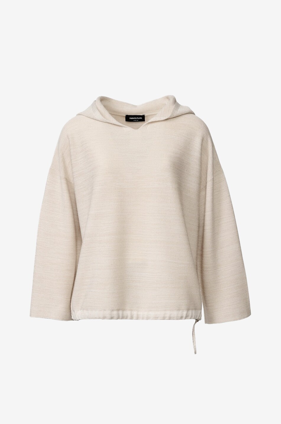 Pull ample à capuche en laine mélangée et lurex