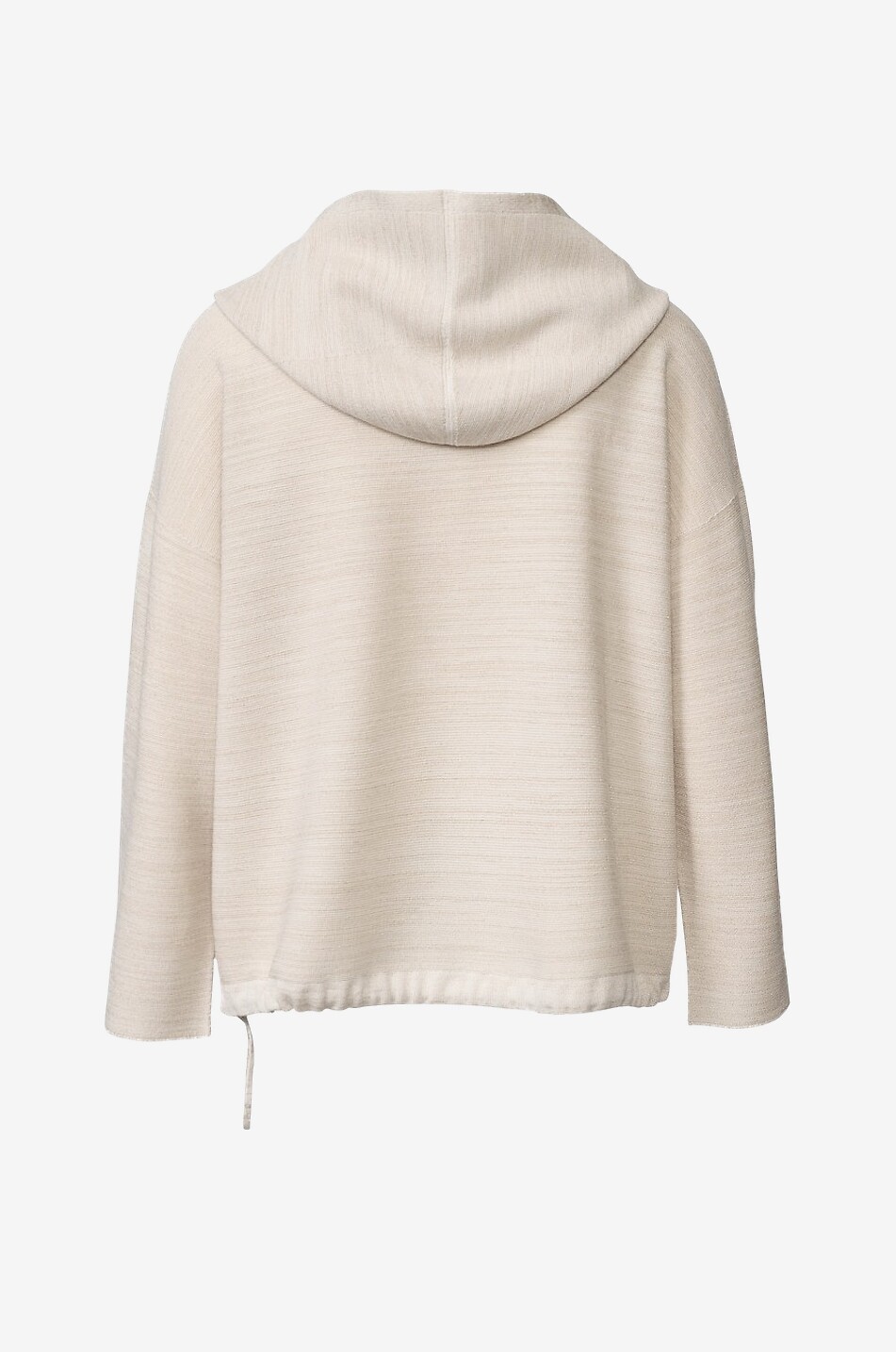 FABIANA FILIPPI Pull ample à capuche en laine mélangée et lurex Femme BLANC CASSE 2