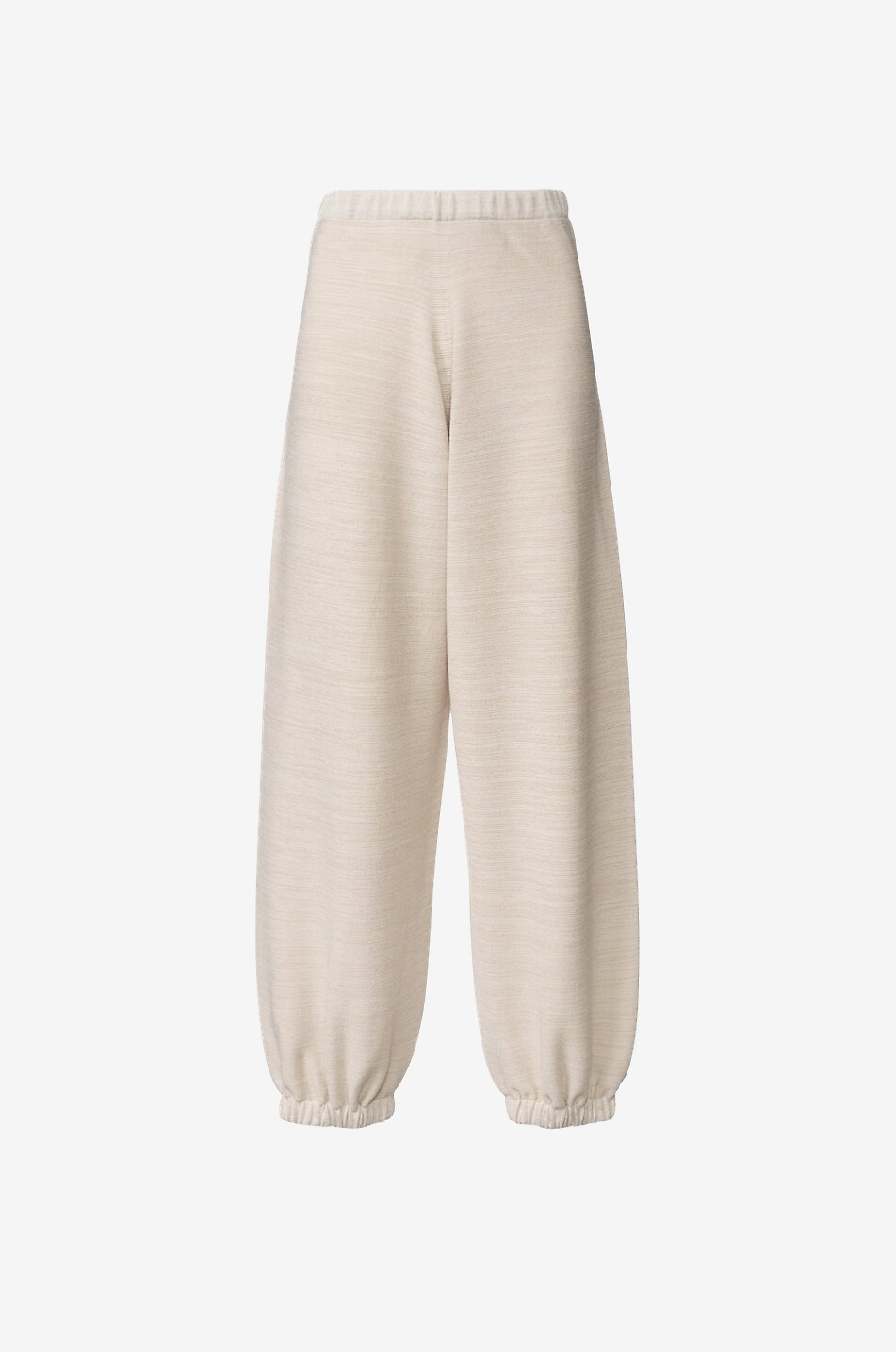 FABIANA FILIPPI Pantalon de jogging en maille de laine vierge mélangée et lurex Femme BLANC CASSE 1