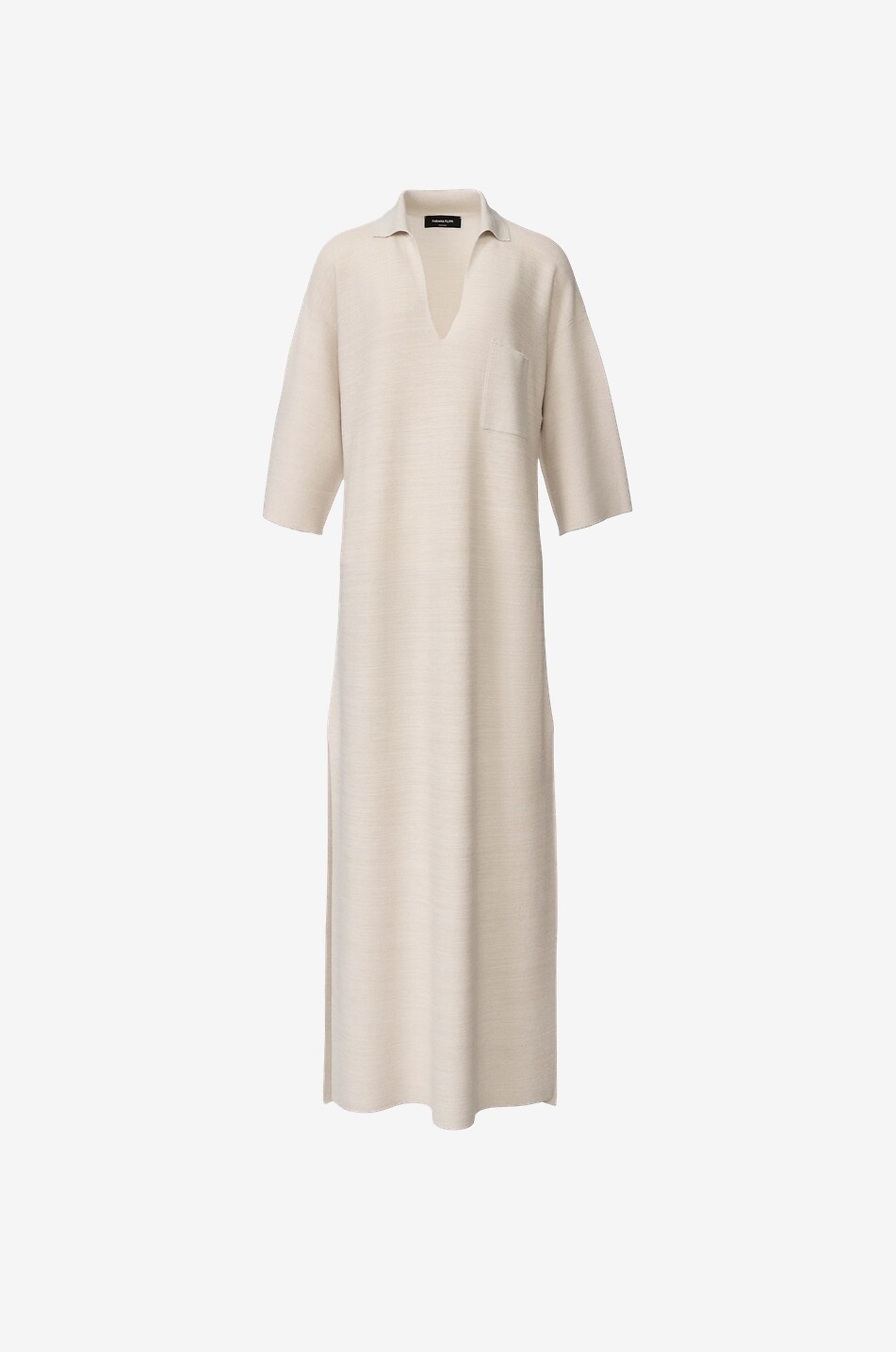 FABIANA FILIPPI Lurex and wool blend long knit polo dress Women EGGSHELL 1