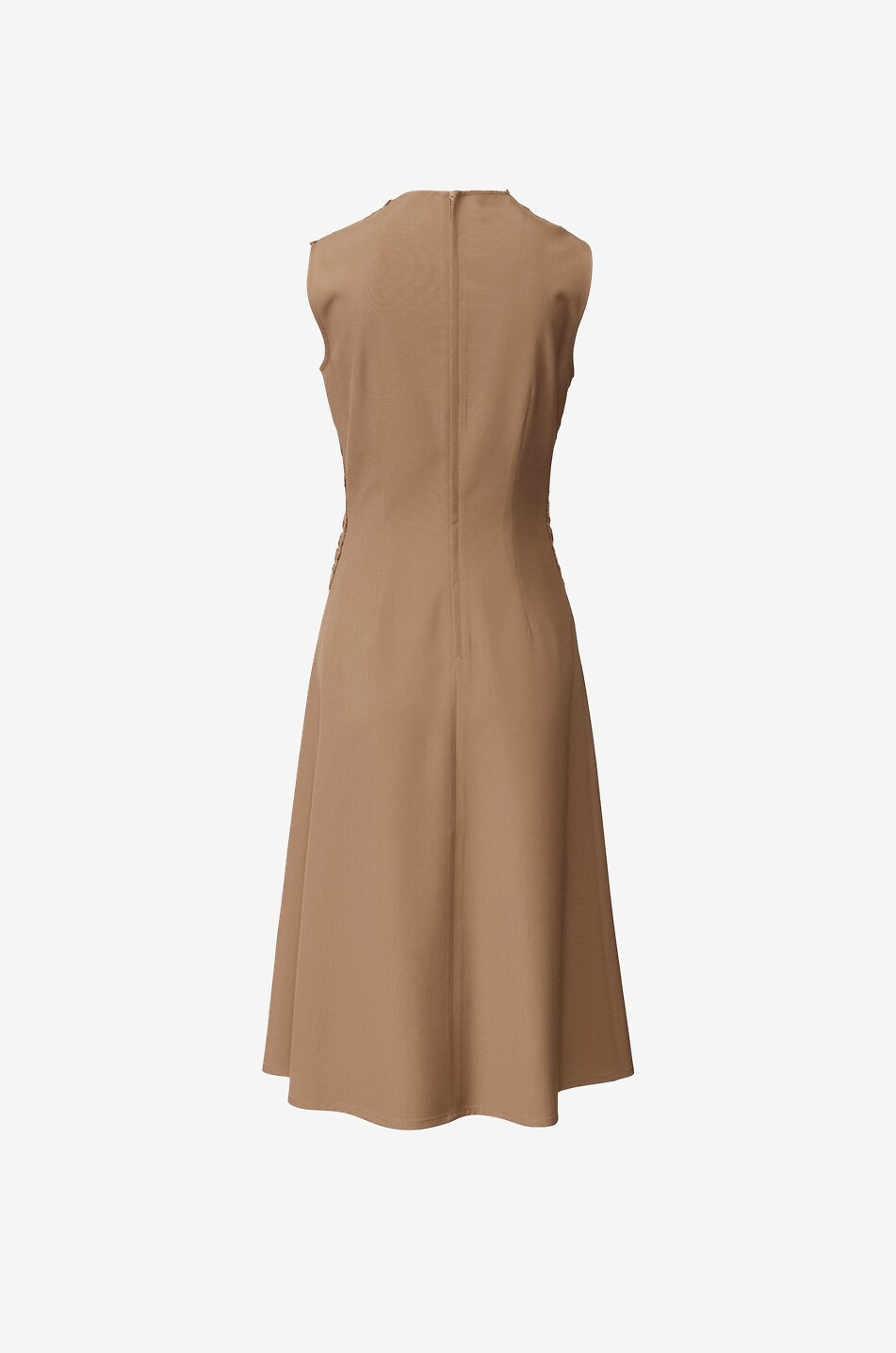 FABIANA FILIPPI Openwork knit and techno tailoring sleeveless midi dress Women COGNAC 2