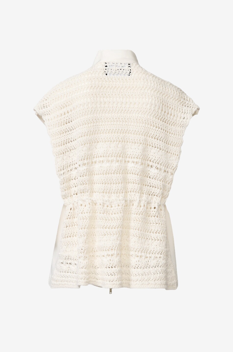FABIANA FILIPPI Bi-material vest with crochet back Women EGGSHELL 2