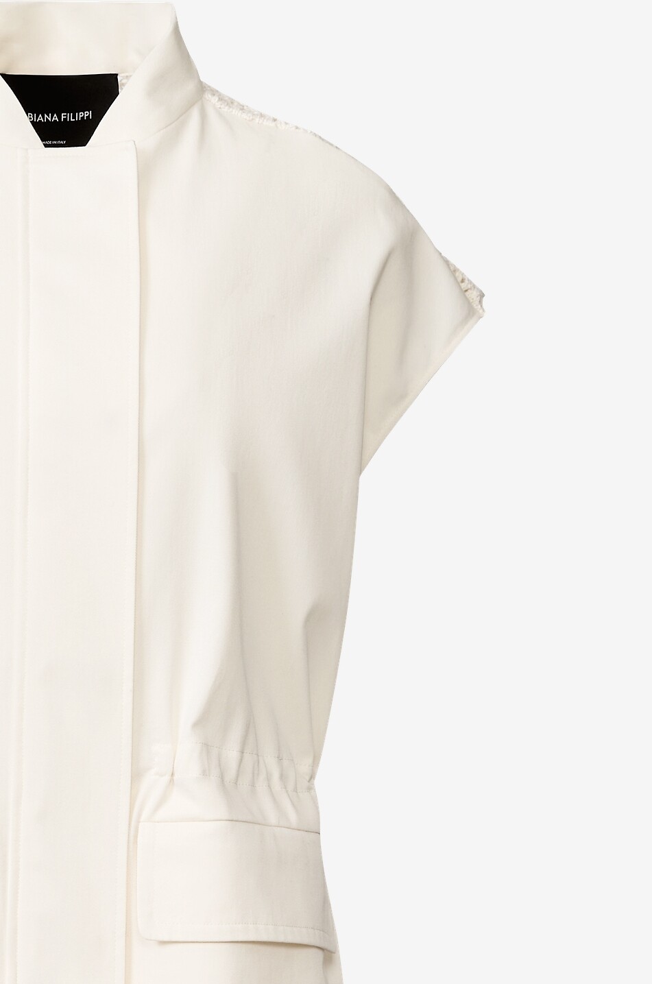 FABIANA FILIPPI Bi-material vest with crochet back Women EGGSHELL 3