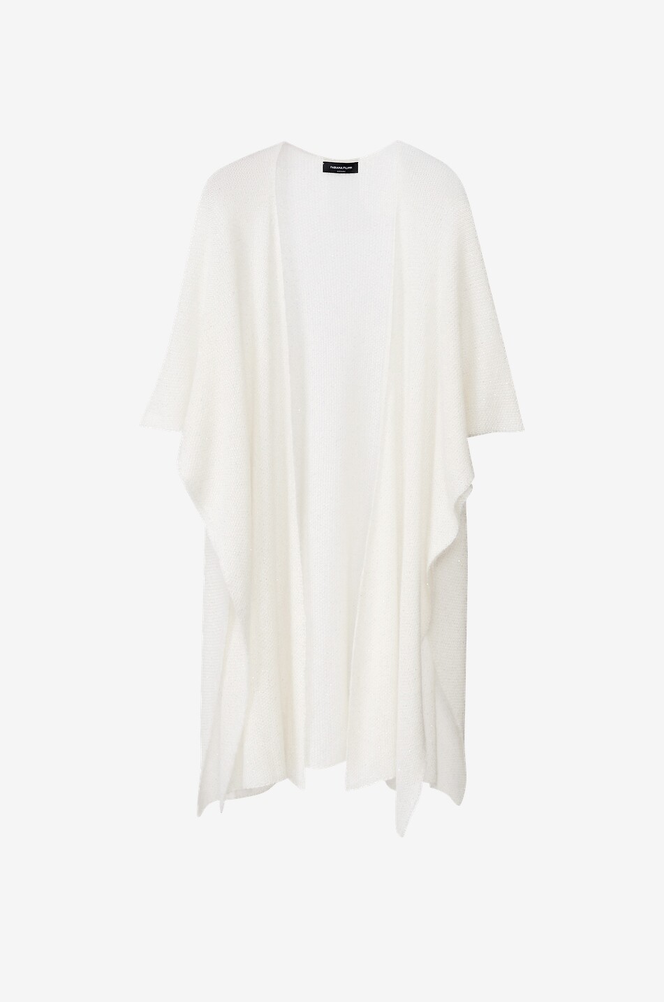FABIANA FILIPPI Micro sequin embellished knit mohair blend cape Women EGGSHELL 1