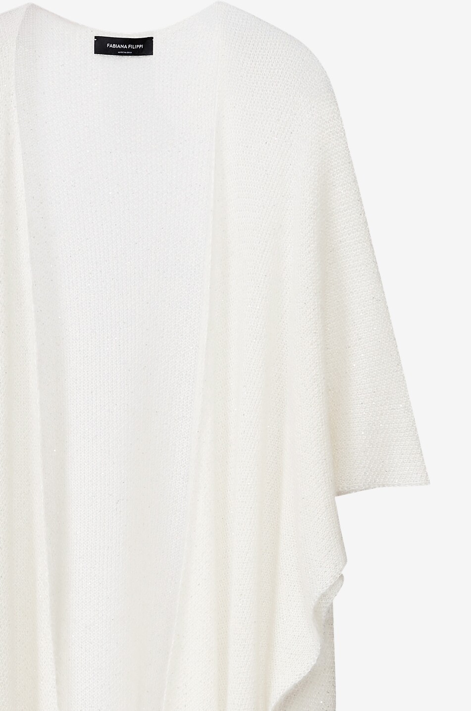 FABIANA FILIPPI Micro sequin embellished knit mohair blend cape Women EGGSHELL 4