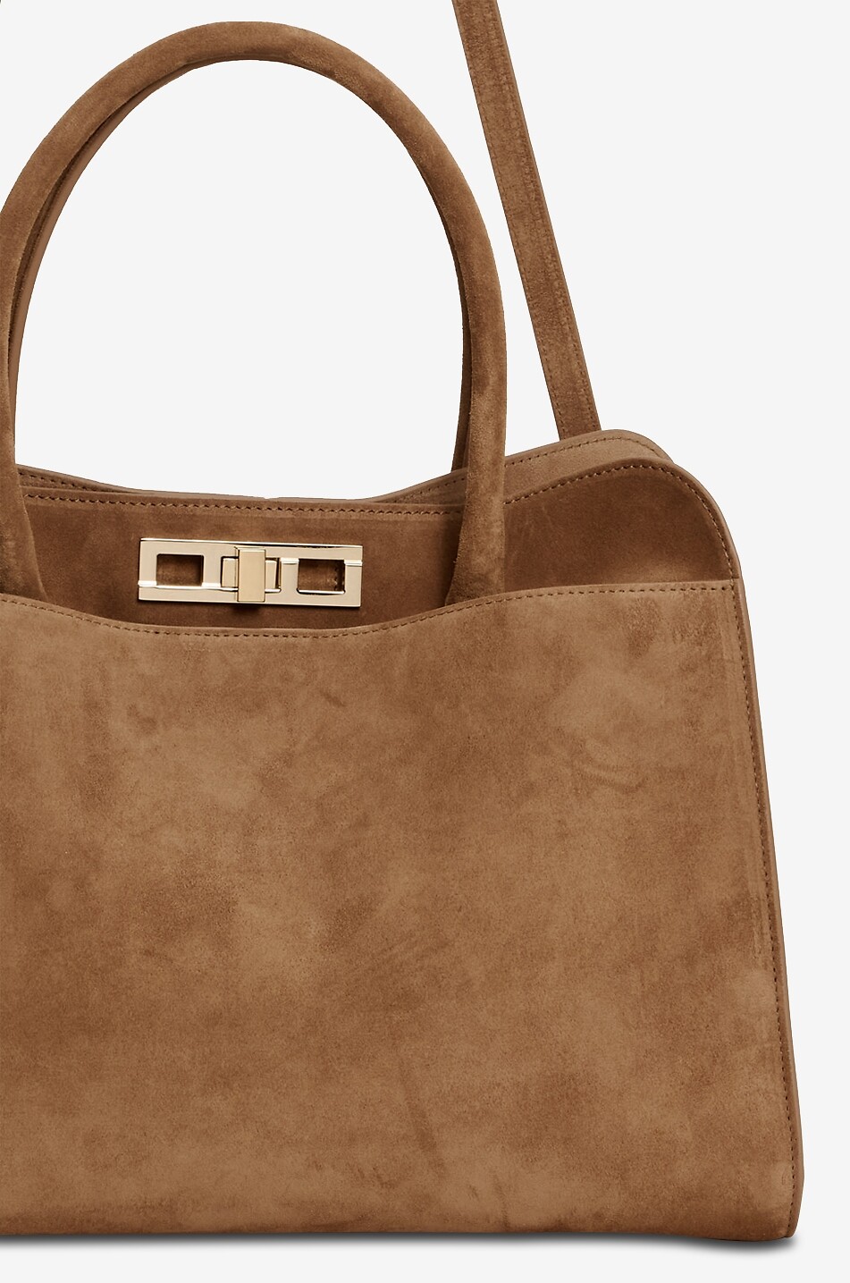 FABIANA FILIPPI Sac à main trapèze en daim Medium Femme COGNAC 3