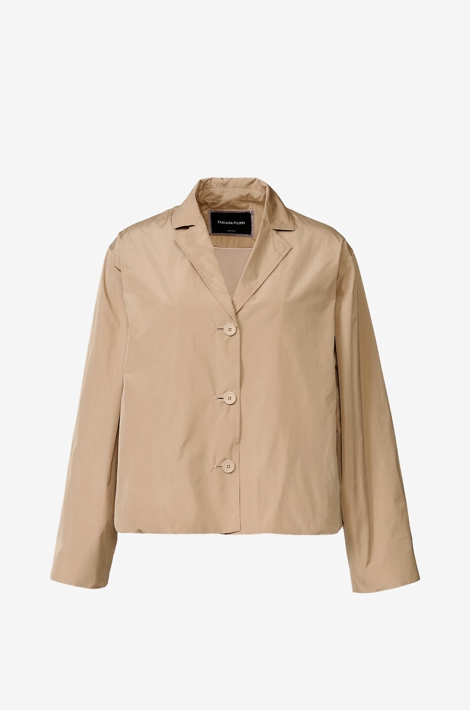 FABIANA FILIPPI Satin sheen nylon A-line lightweight jacket Women BEIGE 1