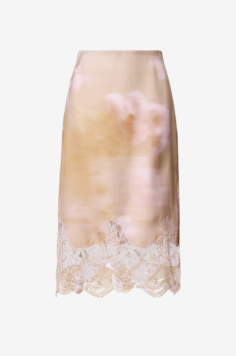 FABIANA FILIPPI Tie and Dye silk mid-length skirt Women BEIGE 1