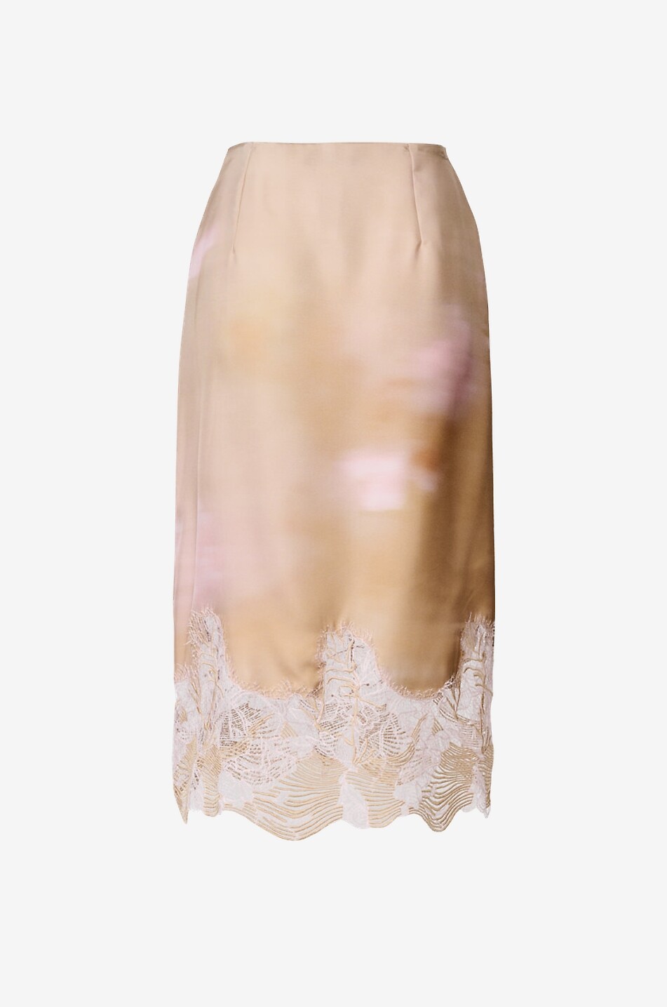 FABIANA FILIPPI Tie and Dye silk mid-length skirt Women BEIGE 2