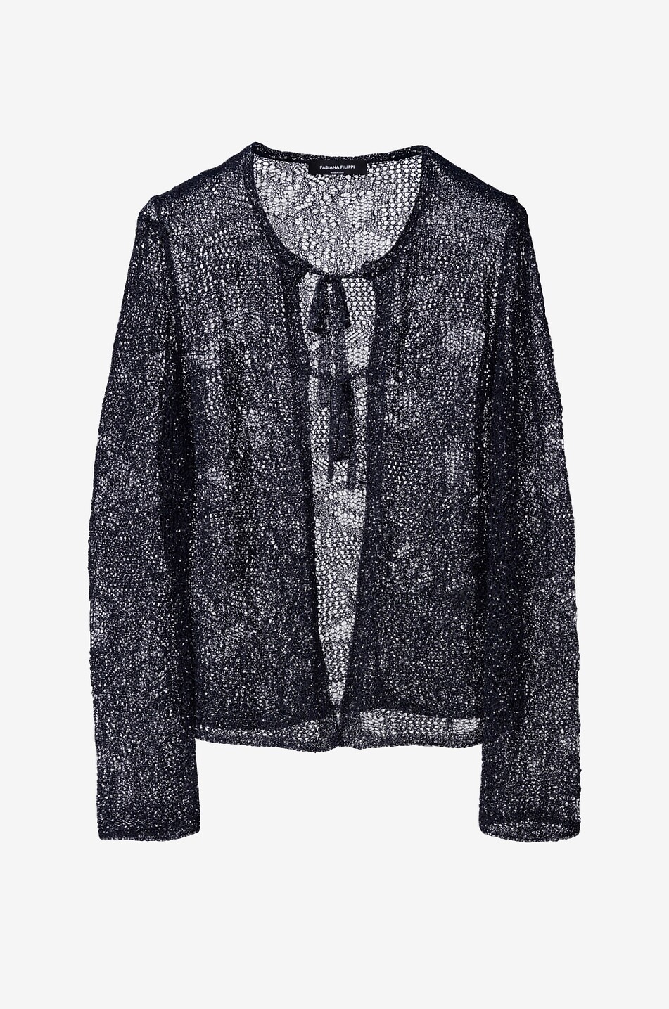 FABIANA FILIPPI Spitzen-Strick-Cardigan mit Pailletten Damen DUNKELBLAU 1