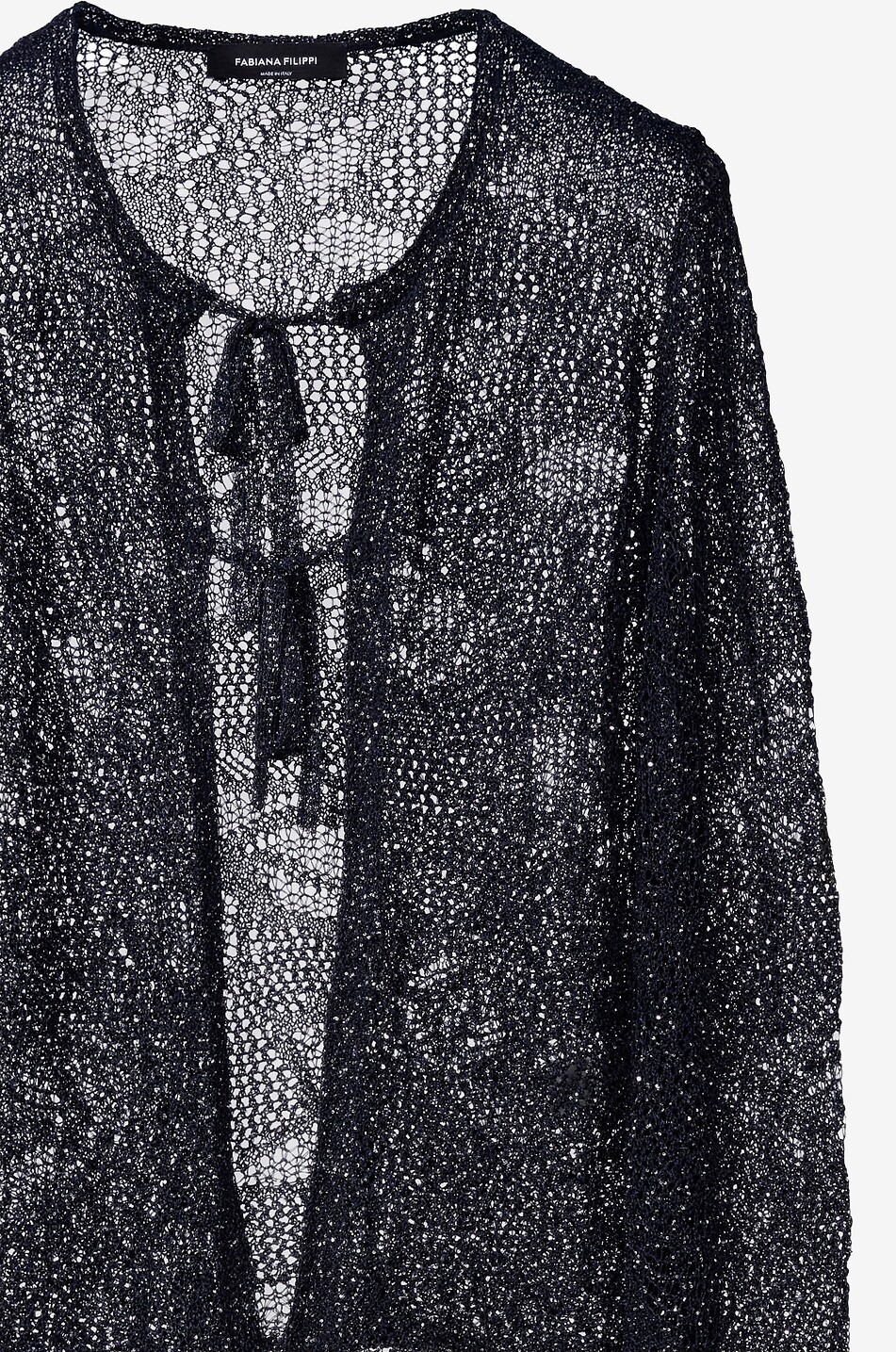 FABIANA FILIPPI Spitzen-Strick-Cardigan mit Pailletten Damen DUNKELBLAU 3