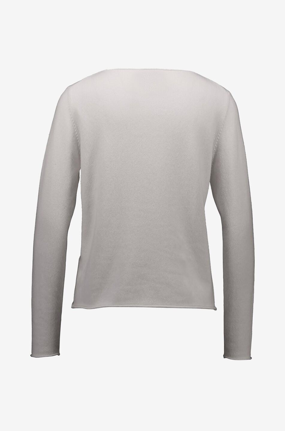 ALLUDE Pull fin à col bateau en coton et cachemire Femme GRIS CLAIR 2
