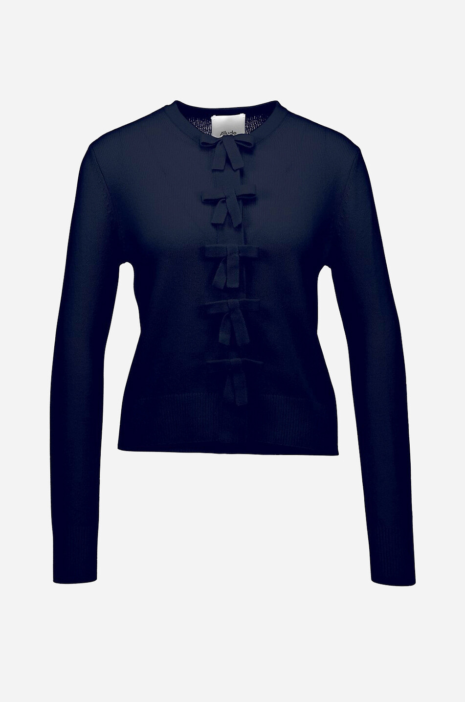 ALLUDE Cardigan mit Rundhalsausschnitt aus Kaschmir mit Schleifenverschluss Damen DUNKELBLAU 1