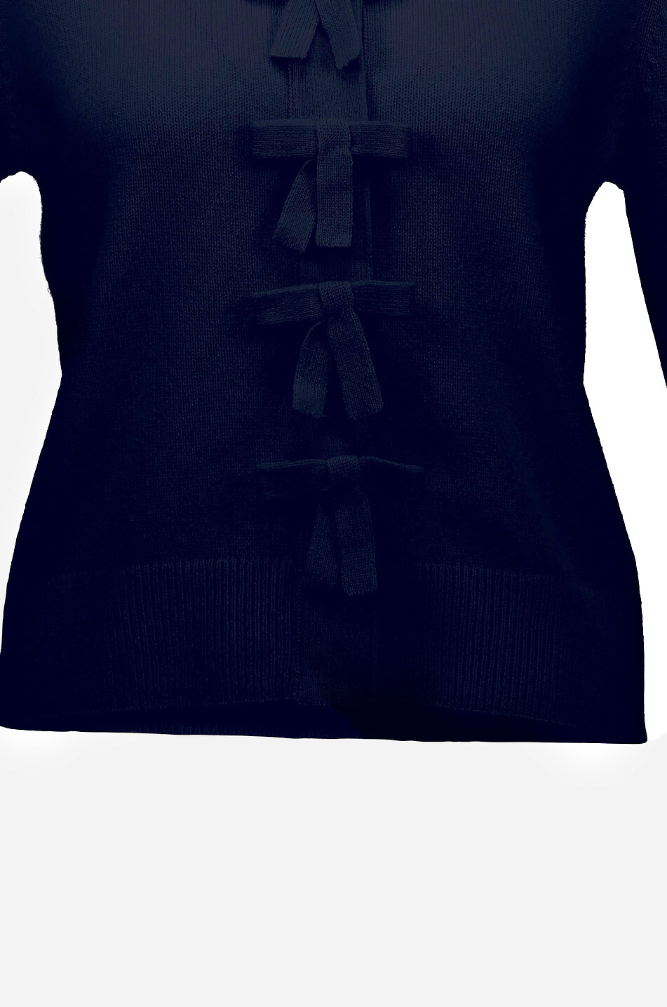 ALLUDE Cardigan mit Rundhalsausschnitt aus Kaschmir mit Schleifenverschluss Damen DUNKELBLAU 4