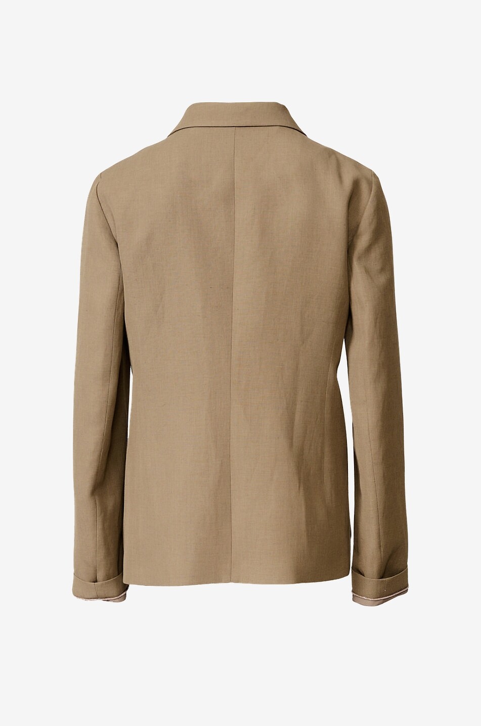 FABIANA FILIPPI Short cinched viscose and linen twill blazer Women BROWN 2