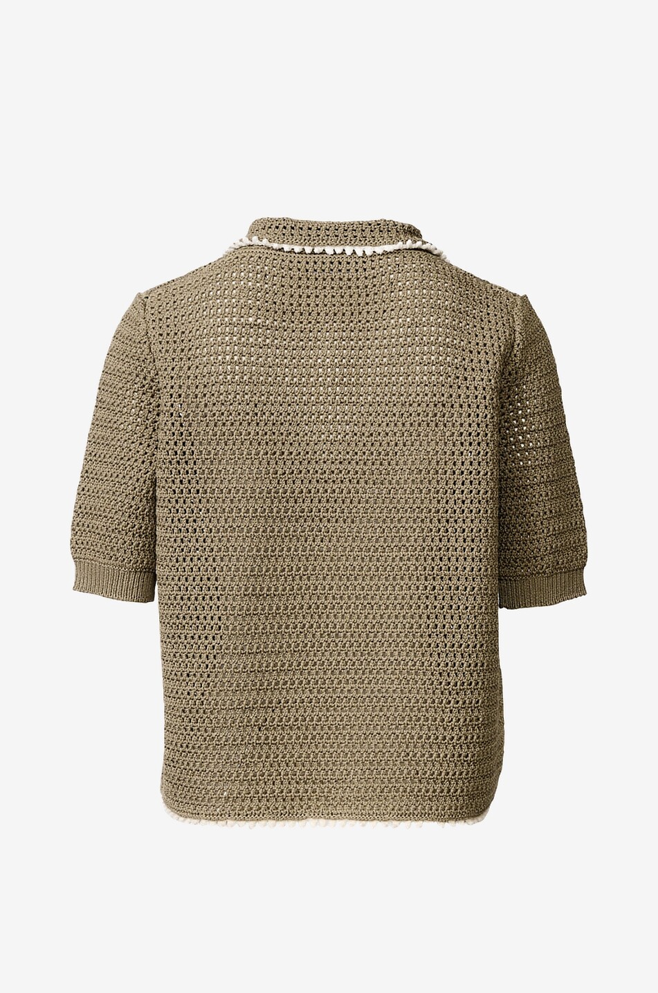 Polo à manches courtes en crochet de coton