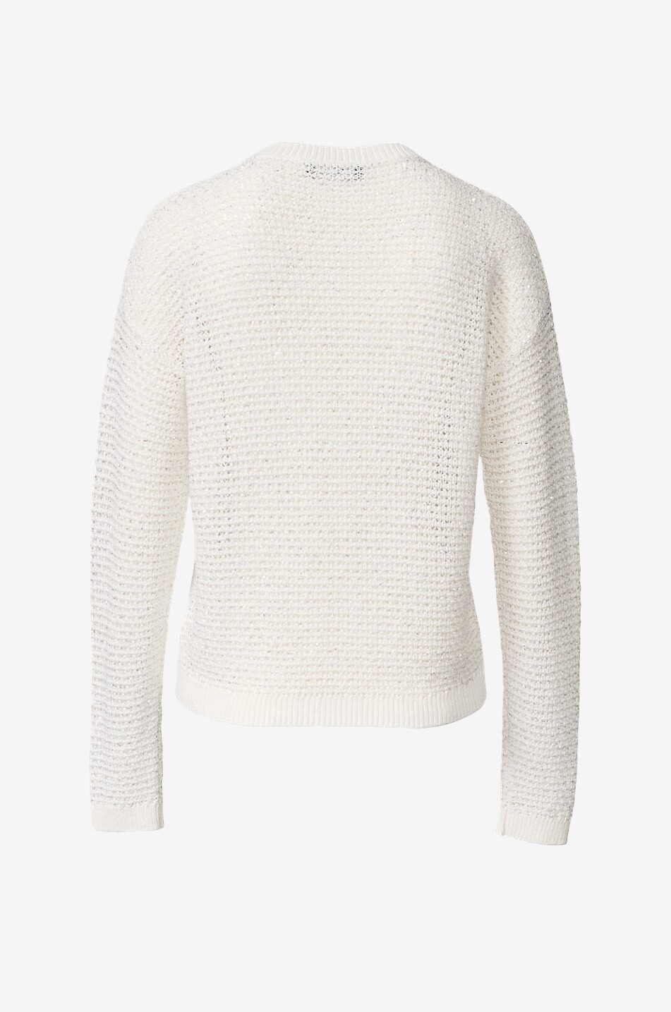 FABIANA FILIPPI Crewneck jumper in cotton crochet embellished with sequins Women WHITE 2