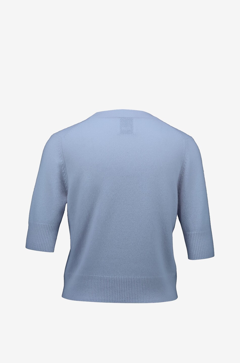 ALLUDE Cardigan boutonné à col V et manche courtes en cachemire Femme BLEU CLAIR 2